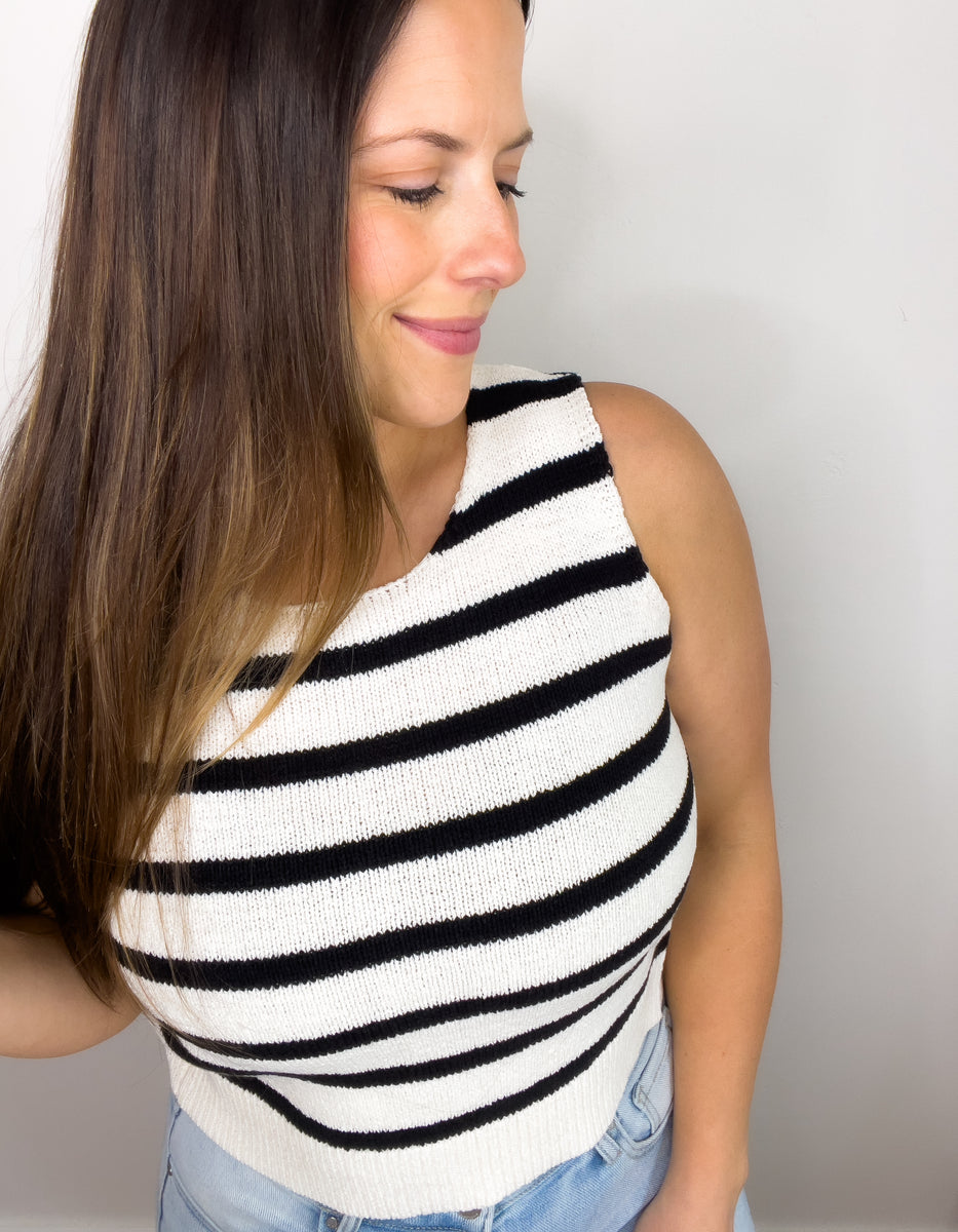 Ellie Striped Top With Bow Back Detail – Haven Rose Boutique LLC