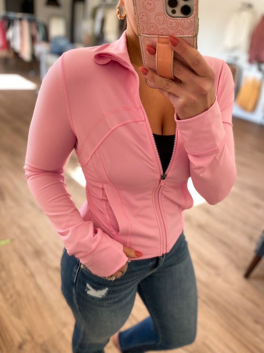 Hot pink athletic jacket best sale