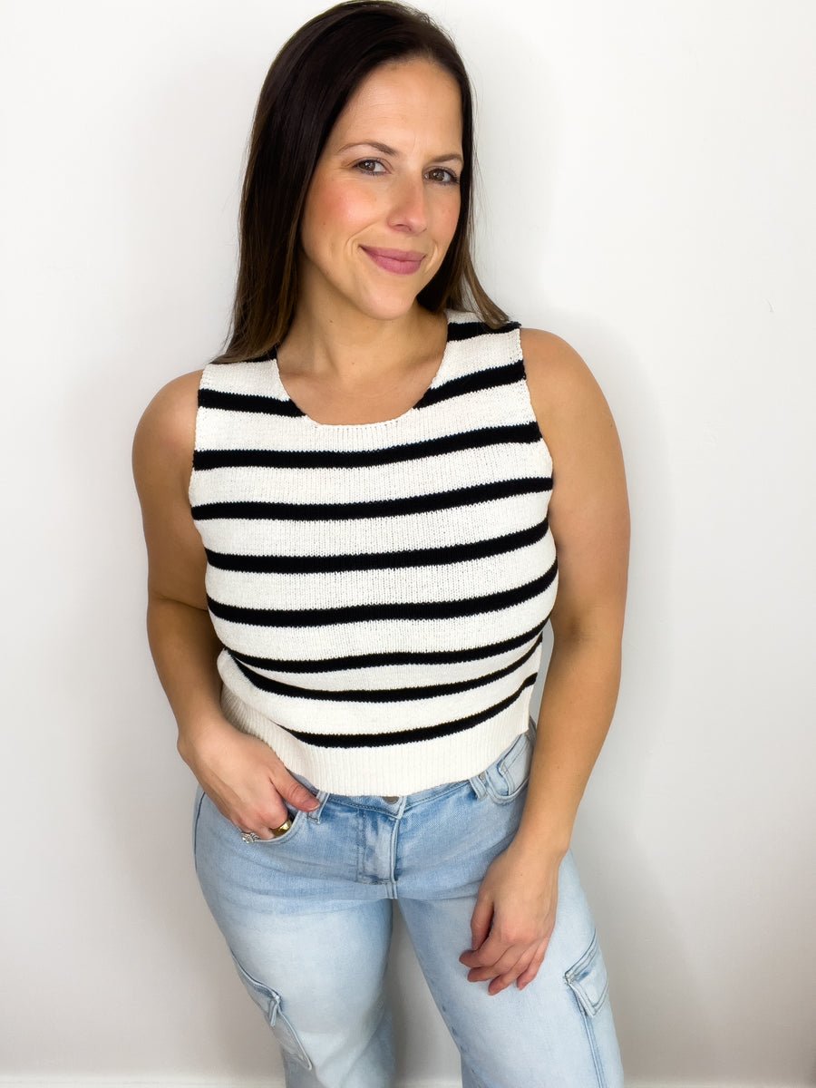 Ellie Striped Top With Bow Back Detail – Haven Rose Boutique LLC