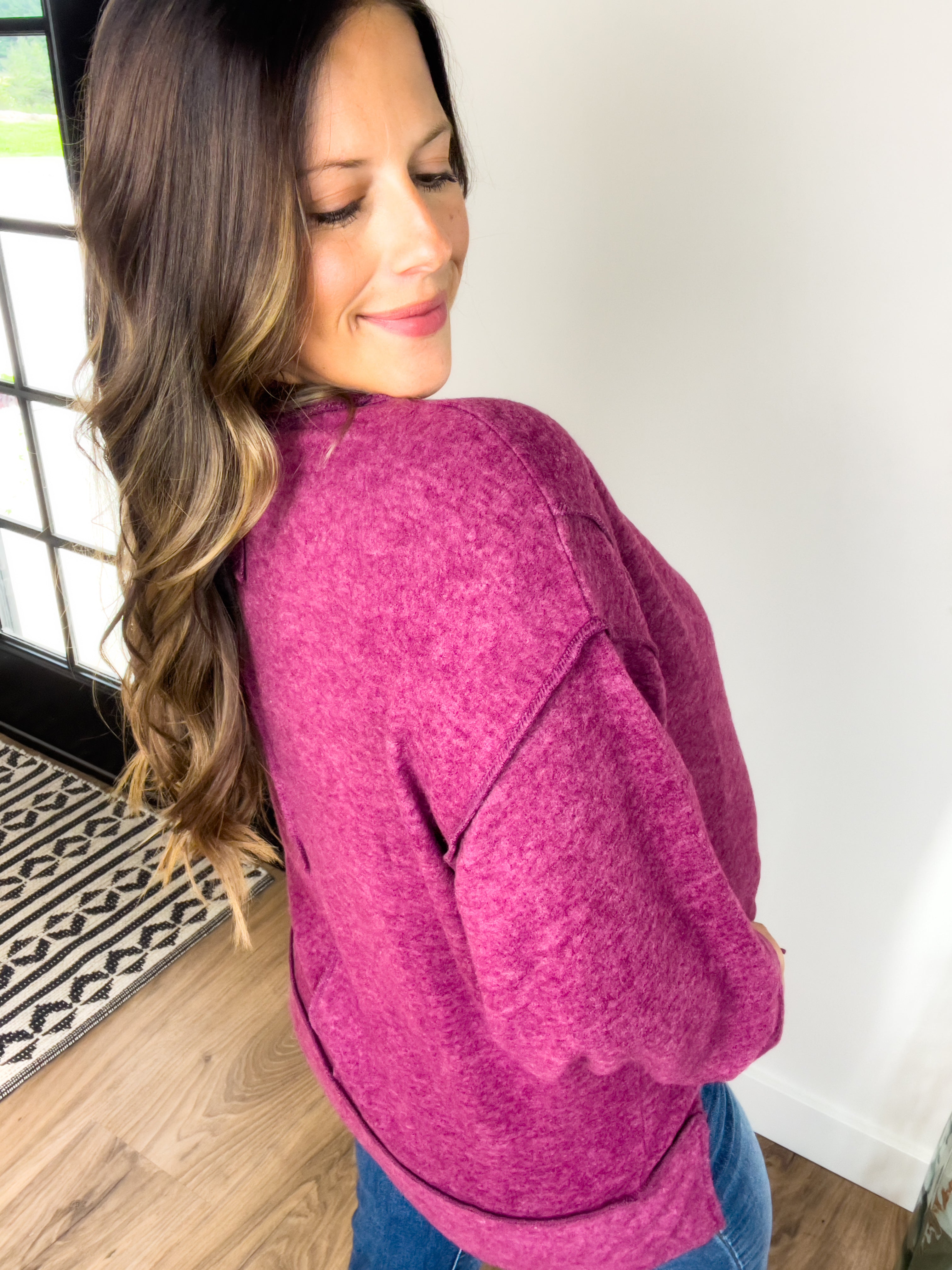 Wren Oversized Sweater - Eggplant