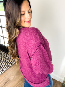 Wren Oversized Sweater - Eggplant
