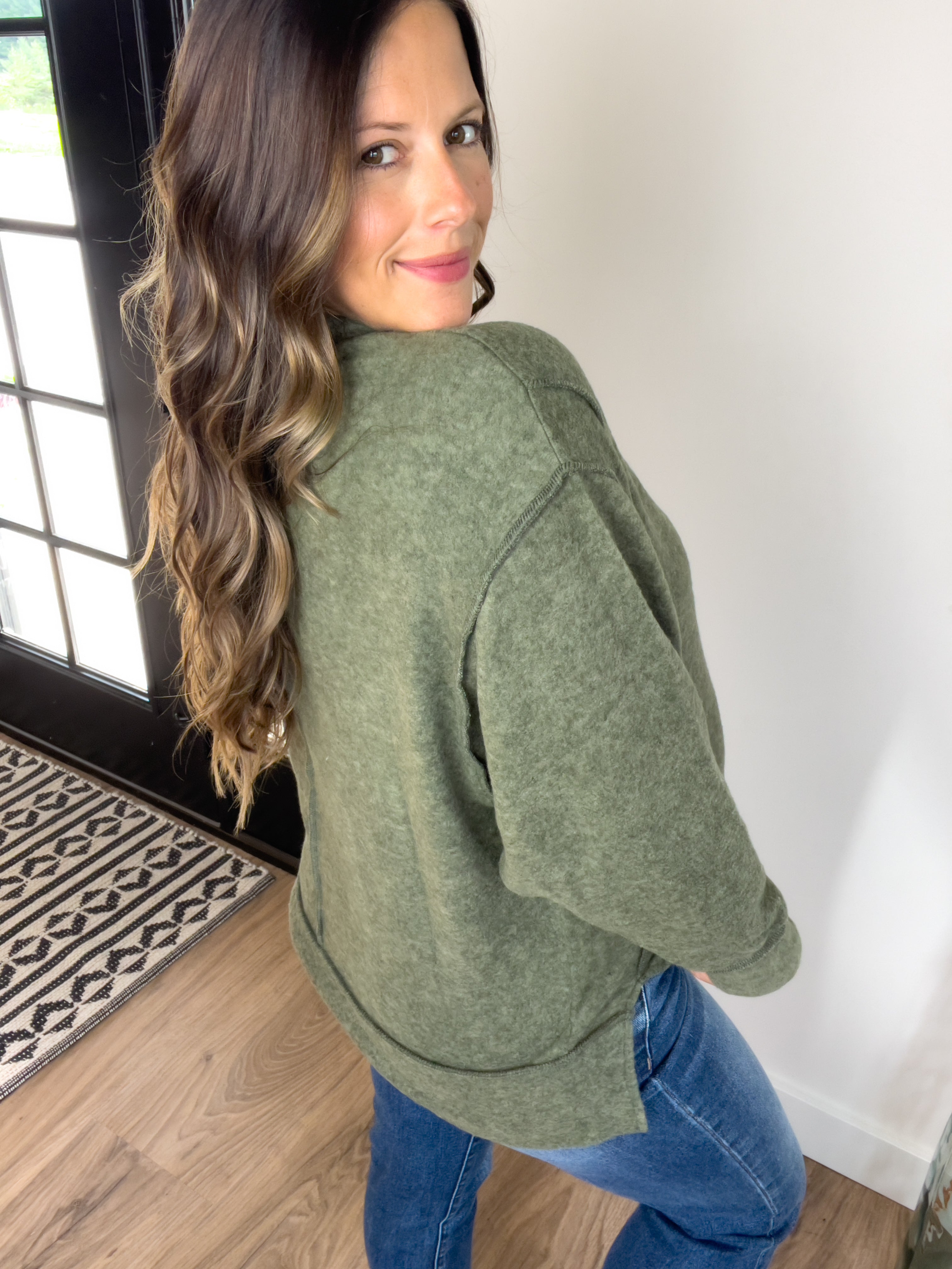 Wren Oversized Sweater - Olive