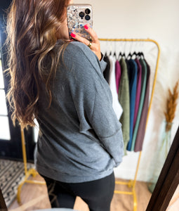 Atlas Waffle Knit Pullover - Washed Black