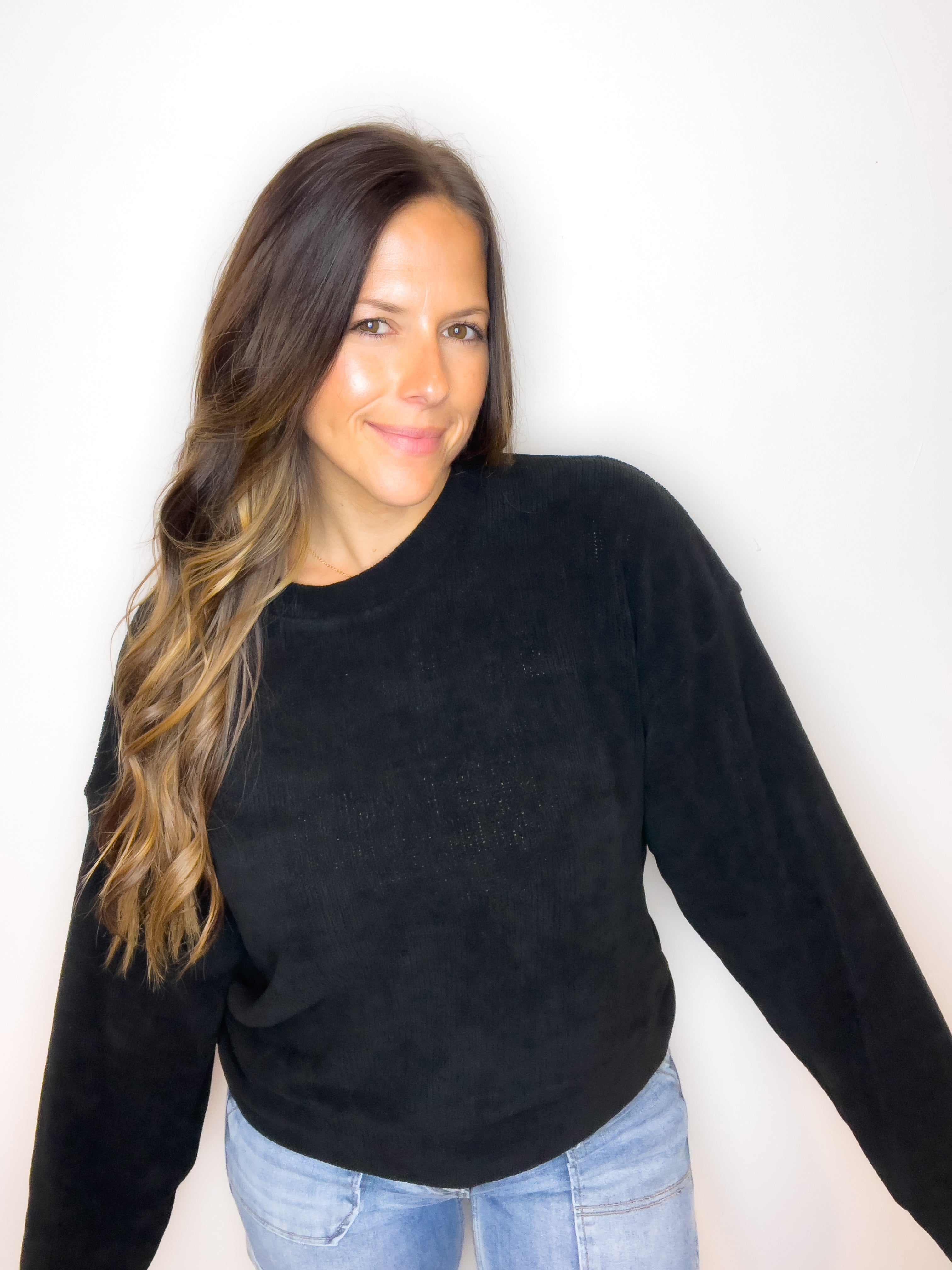 **DOORBUSTER** Crew Neck Sweatshirt - Black