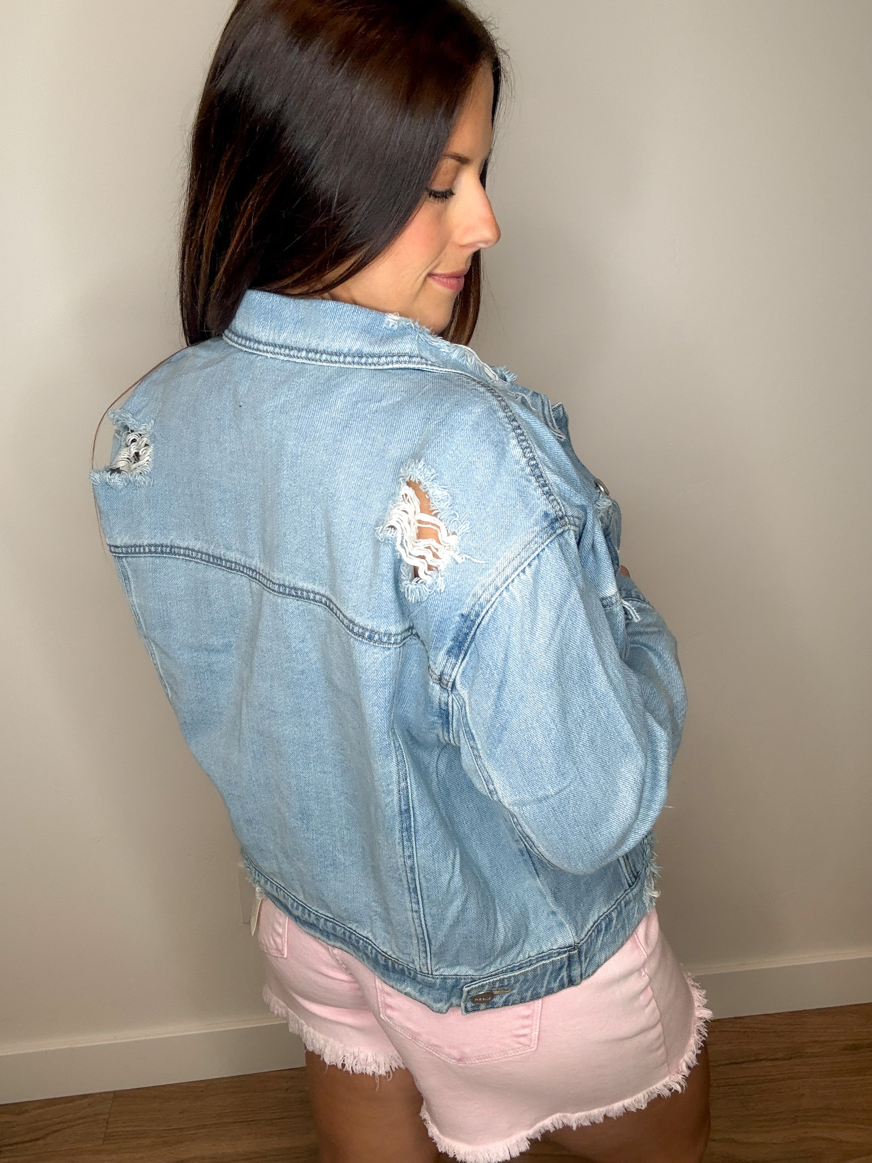 Daphne Distressed Denim Jacket