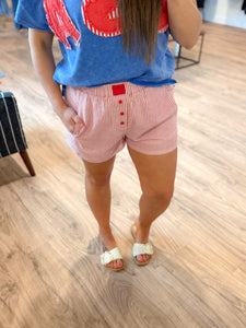 Firecracker Striped Boxer Shorts - Red
