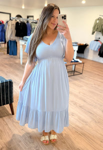 Blue Beauty Midi Dress - Light Blue