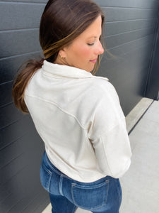 Scuba Half Zip Pullover - Heather Beige