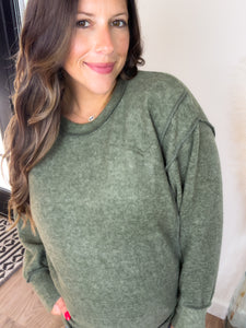 Wren Oversized Sweater - Olive