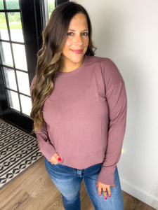 Easy Edge Boxy Long Sleeve - Rose Taupe
