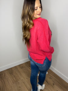 Merry Long Sleeved Top - Red