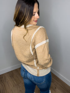 ** DOORBUSTER ** Exposed Seam Sweatshirt - Camel