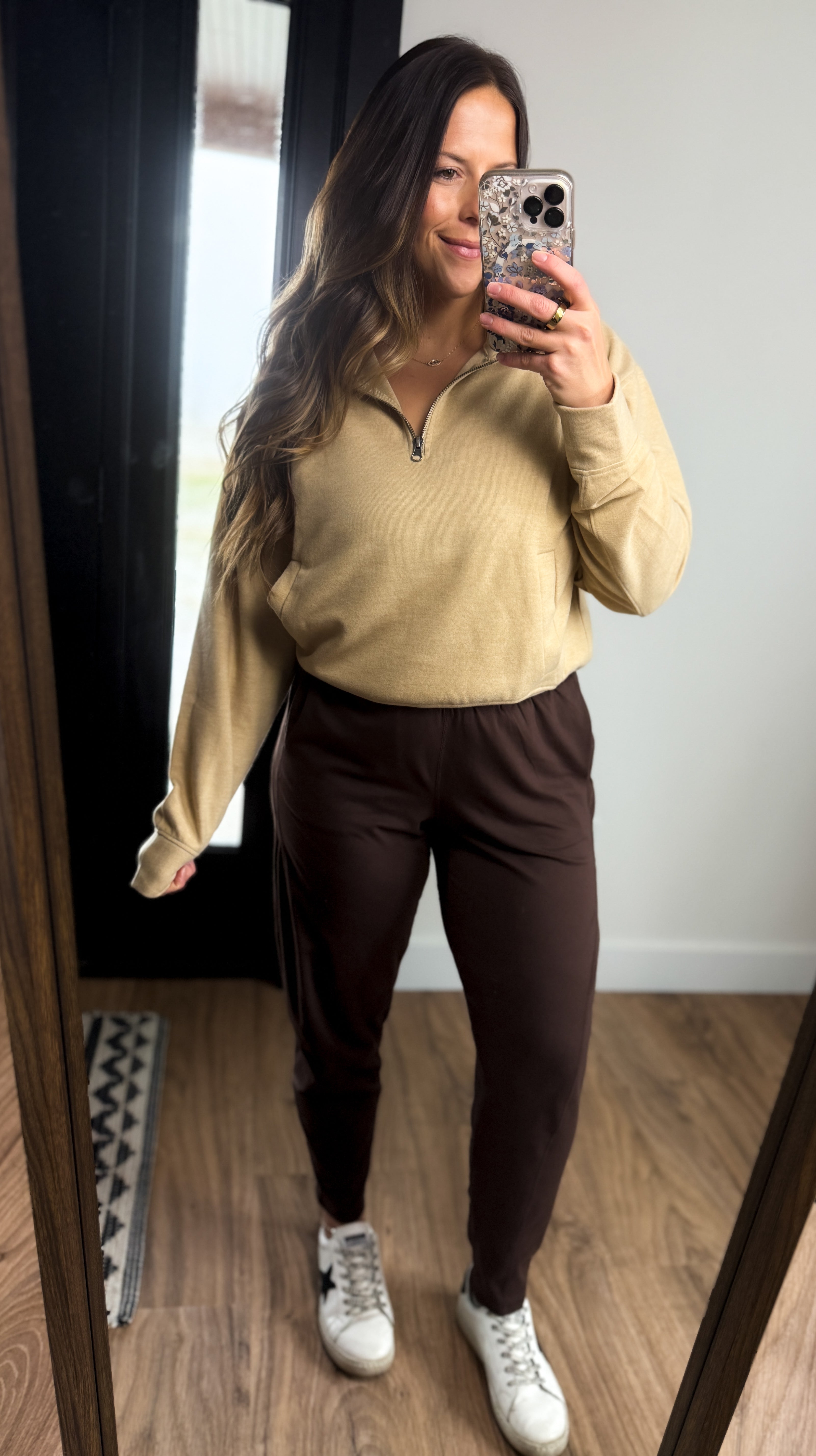 **DOORBUSTER** Half Zip Sweatshirt With Front Pockets - Taupe