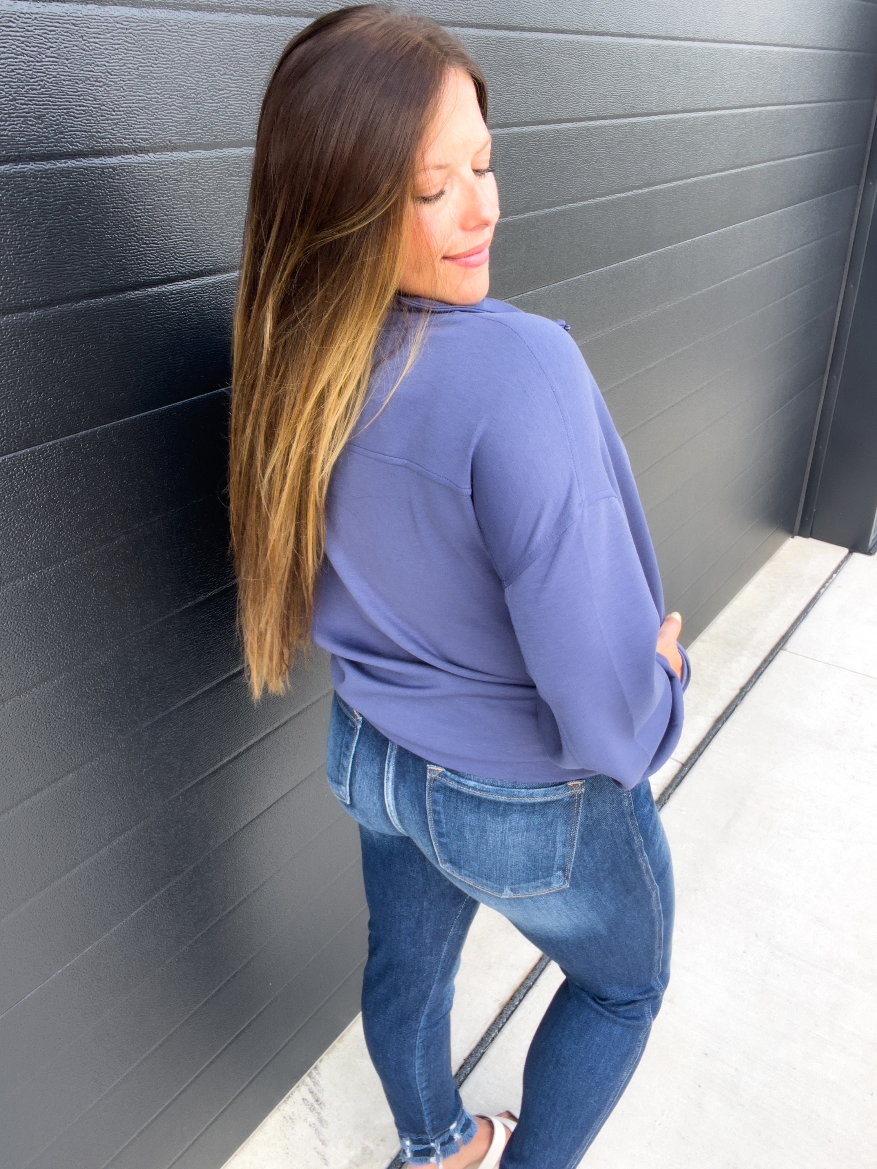 Demi Half-Zip Pullover - Blue Indigo
