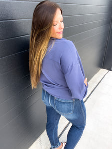 Demi Half-Zip Pullover - Blue Indigo