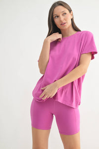 Shoreline Pima Cotton Slouchy Tee - Orchid