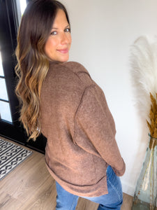 CURVY Wren Oversized Sweater - Brown