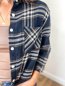 Lettie Plaid Button Down Top