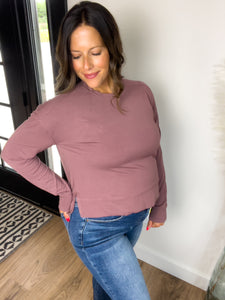 Easy Edge Boxy Long Sleeve - Rose Taupe