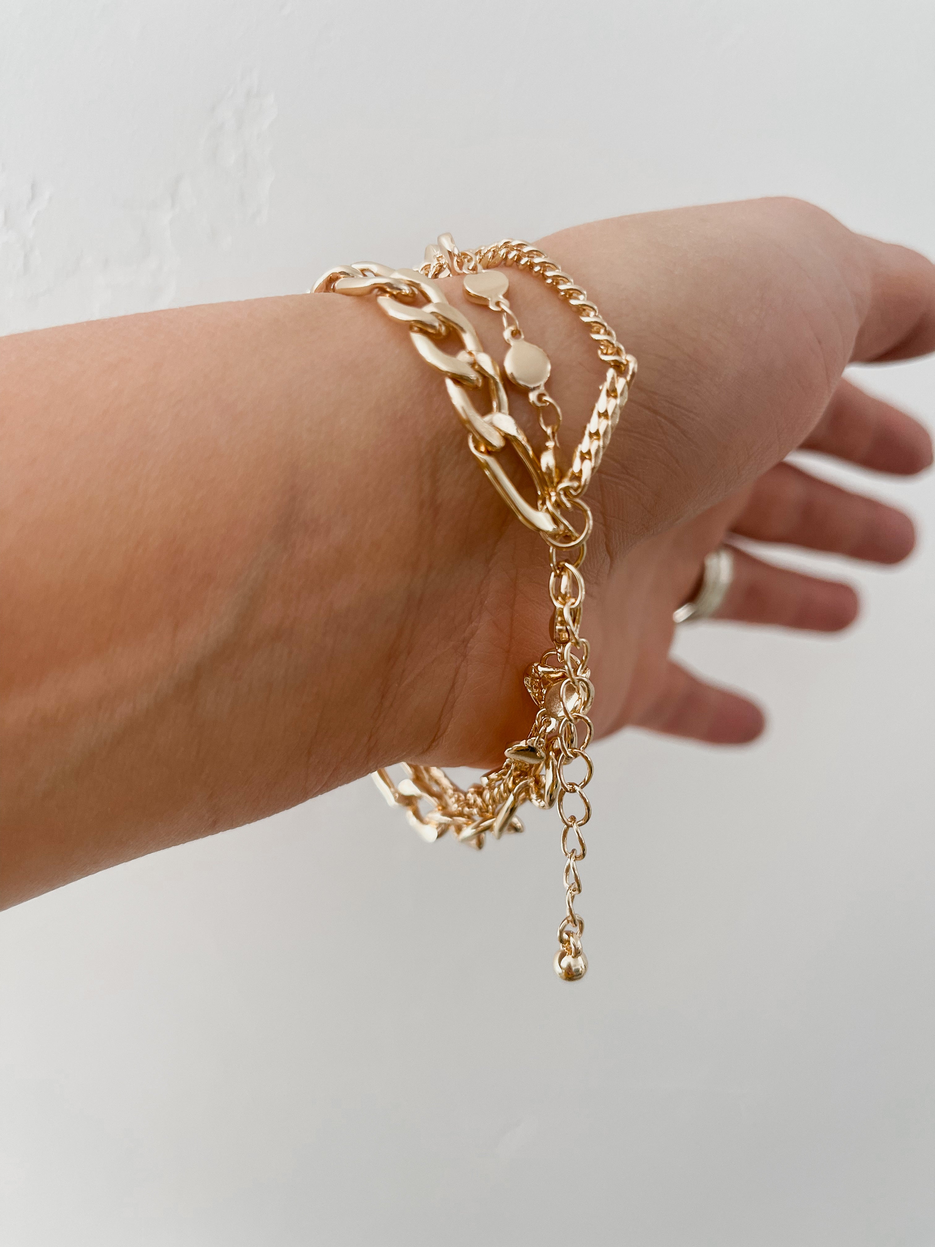 Triple Layered Bracelet - Gold