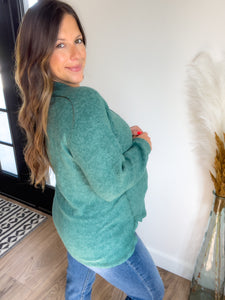Halsey Henley Sweater - Dark Green