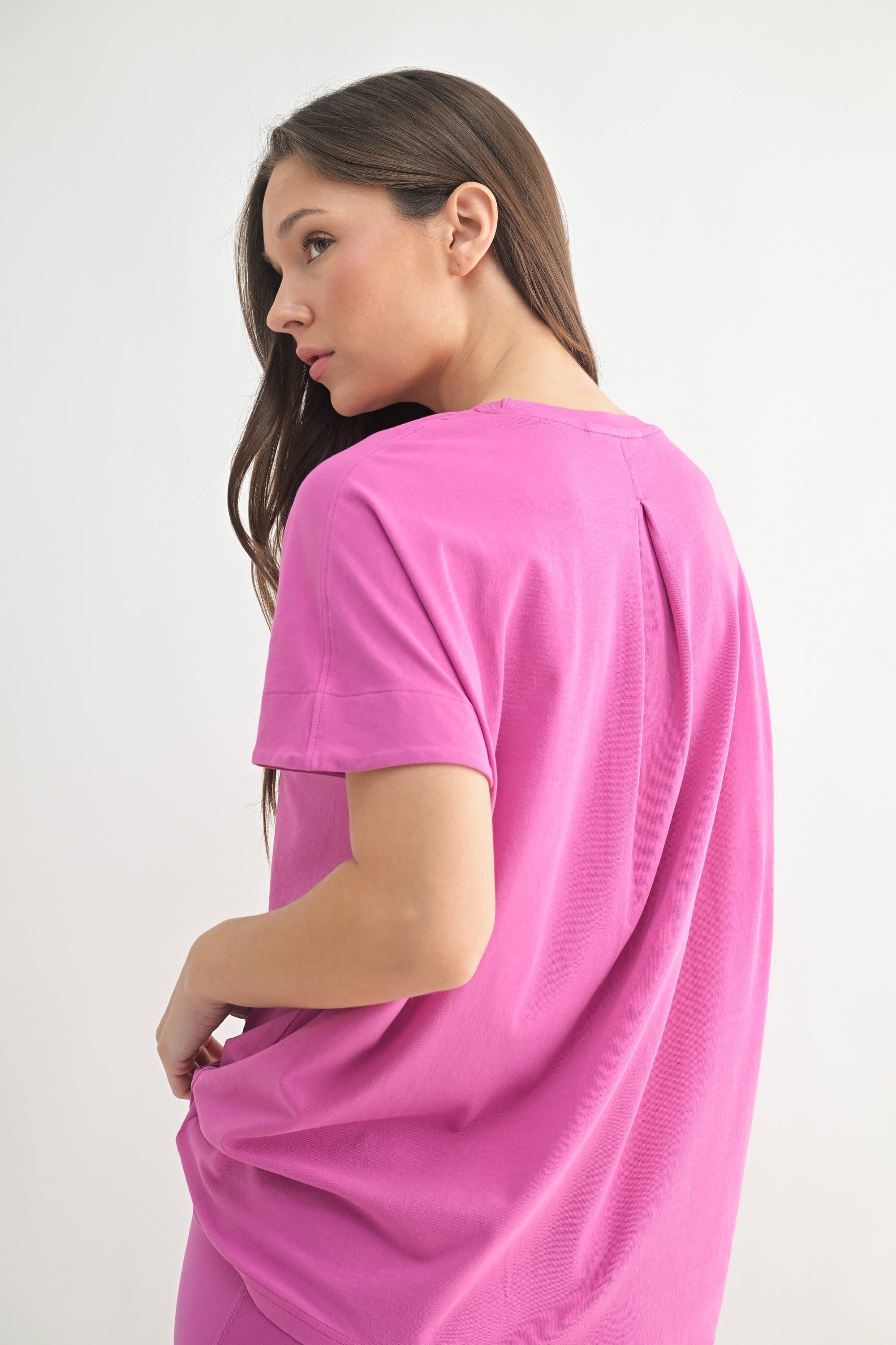 Shoreline Pima Cotton Slouchy Tee - Orchid