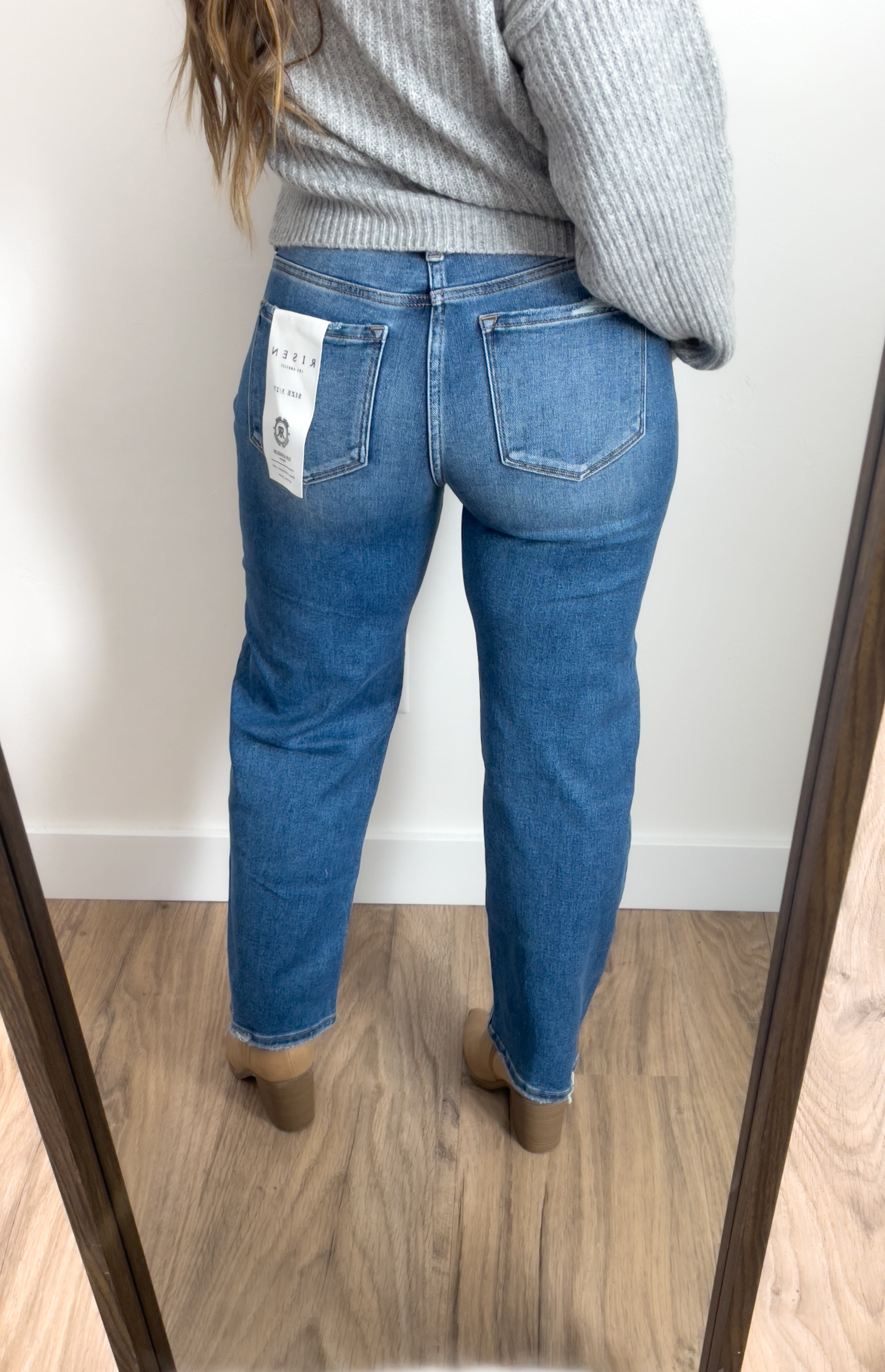 TUMMY CONTROL HIGH RISE ANKLE SLIM BARREL JEANS