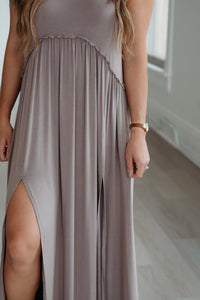 Audrey Maxi Dress - Taupe Gray