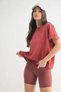 Shoreline Pima Cotton Slouchy Tee - Red Pear