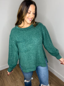 **DOORBUSTER** Happy Holidays Sweater - Dark Green