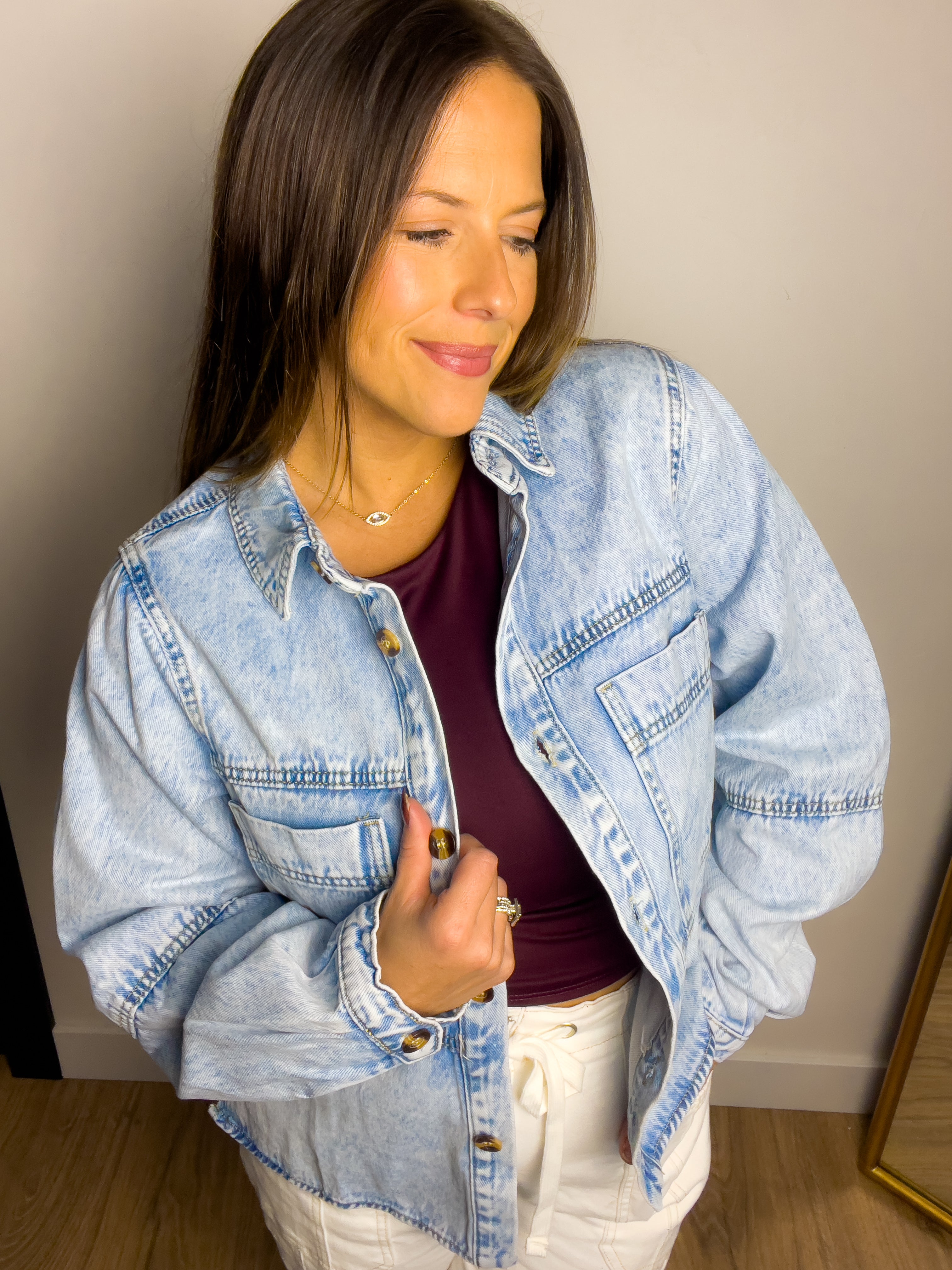 Vintage Acid Wash Denim Top