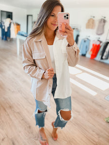 Pretty In Pink Corduroy Shacket