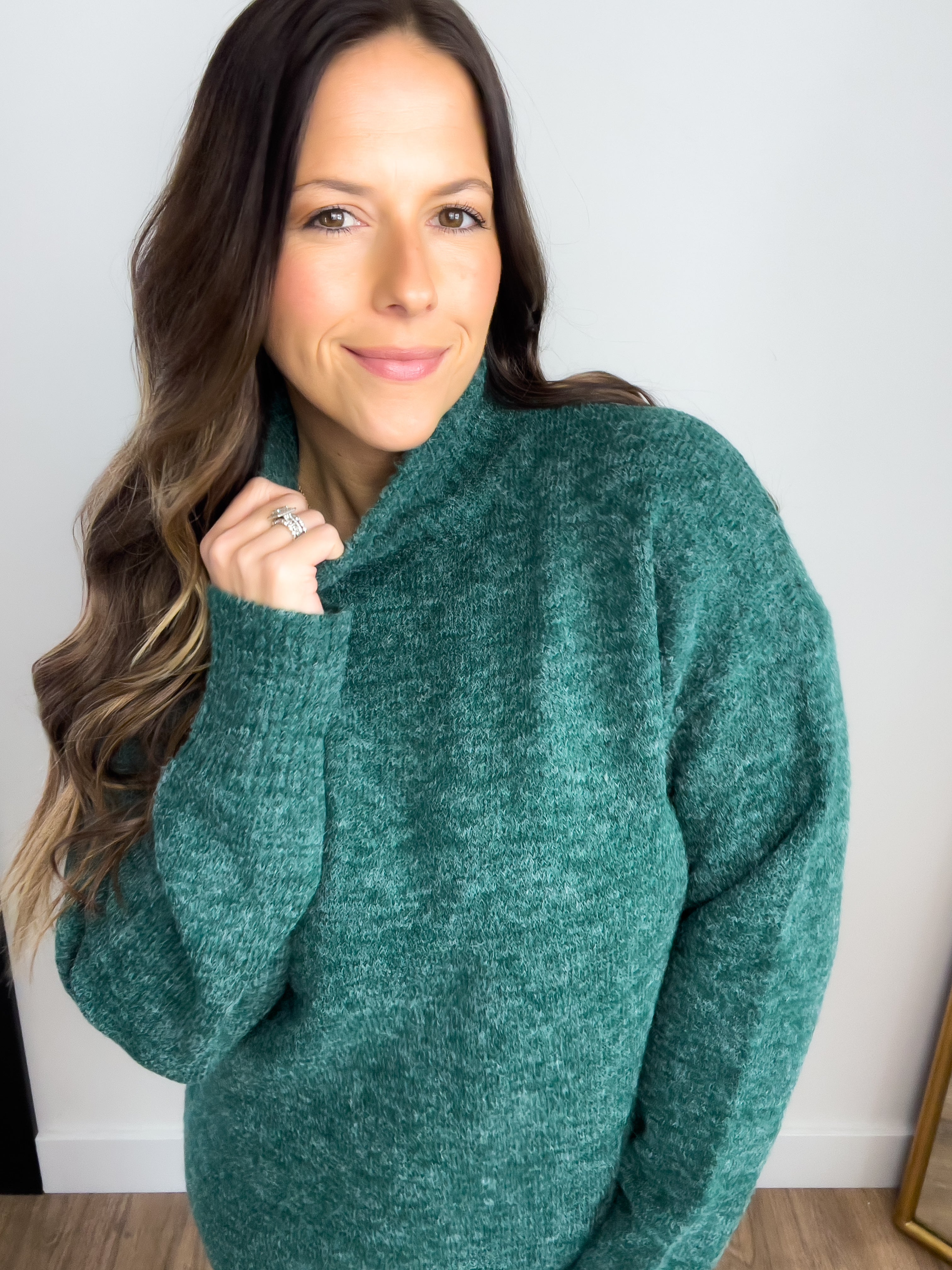 High Neck Sweater Mini Dress