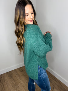 **DOORBUSTER** Happy Holidays Sweater - Dark Green