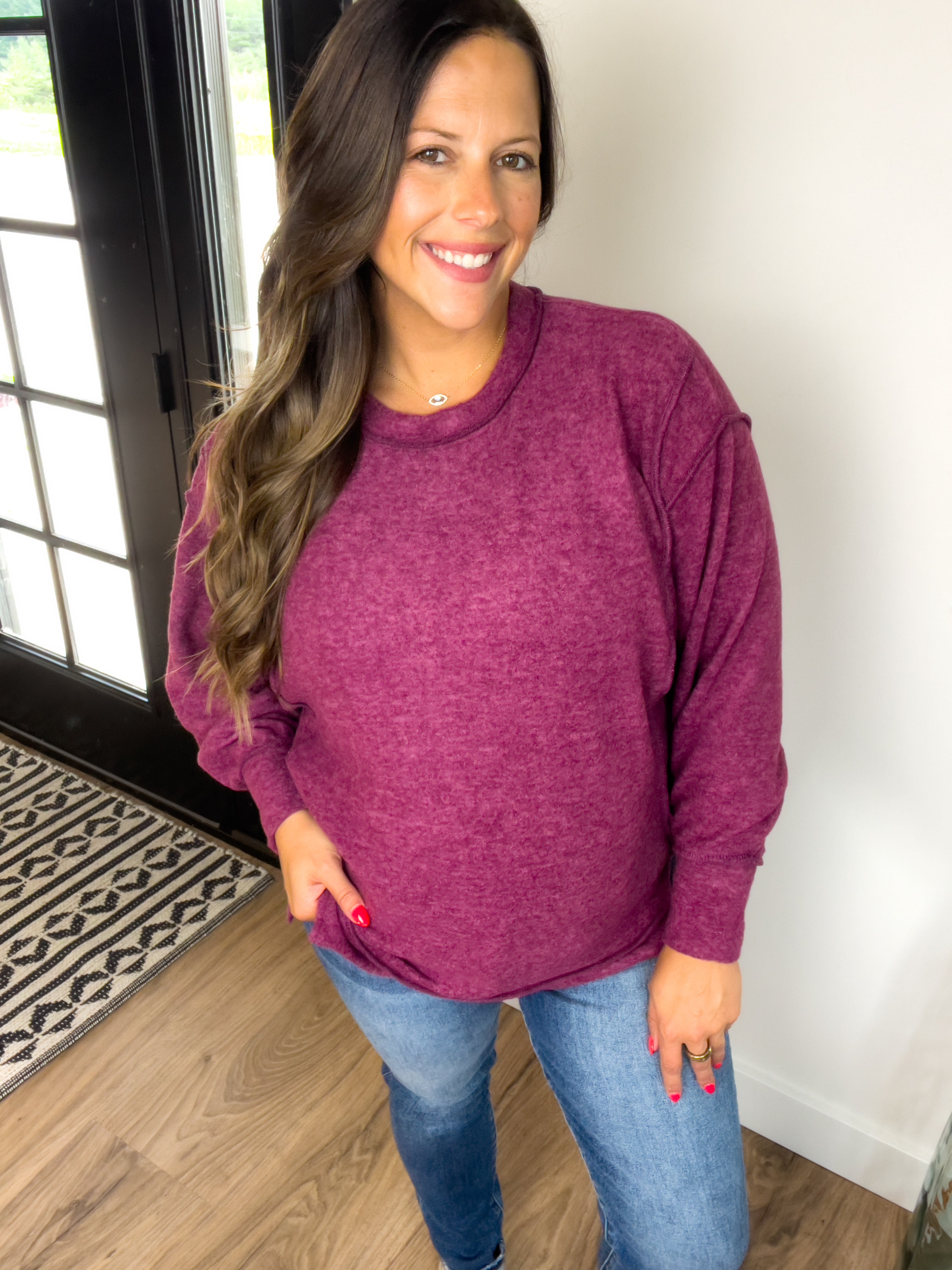 Wren Oversized Sweater - Eggplant