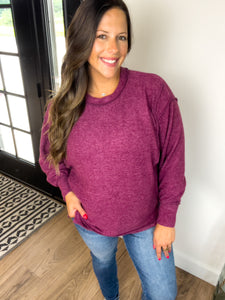 Wren Oversized Sweater - Eggplant