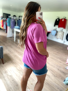 Shoreline Pima Cotton Slouchy Tee - Orchid