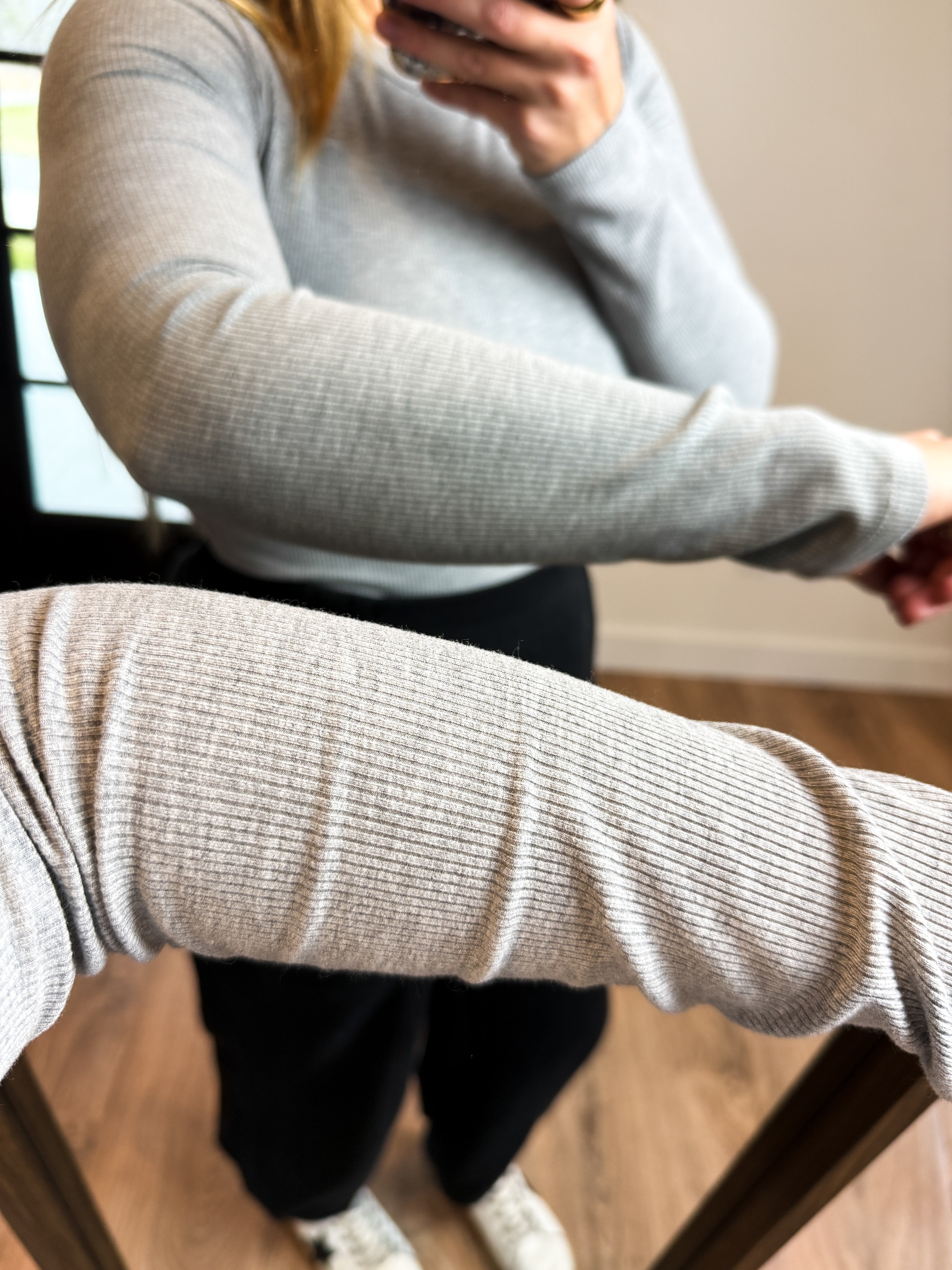Blake Ribbed Top - Gray
