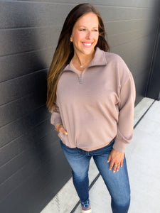 Demi Half-Zip Pullover - Cocoa