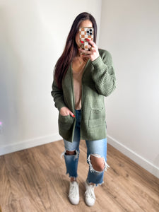 Cool Days Cardigan - Olive