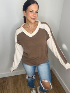 Rosie Ribbed Knit Top - Chestnut