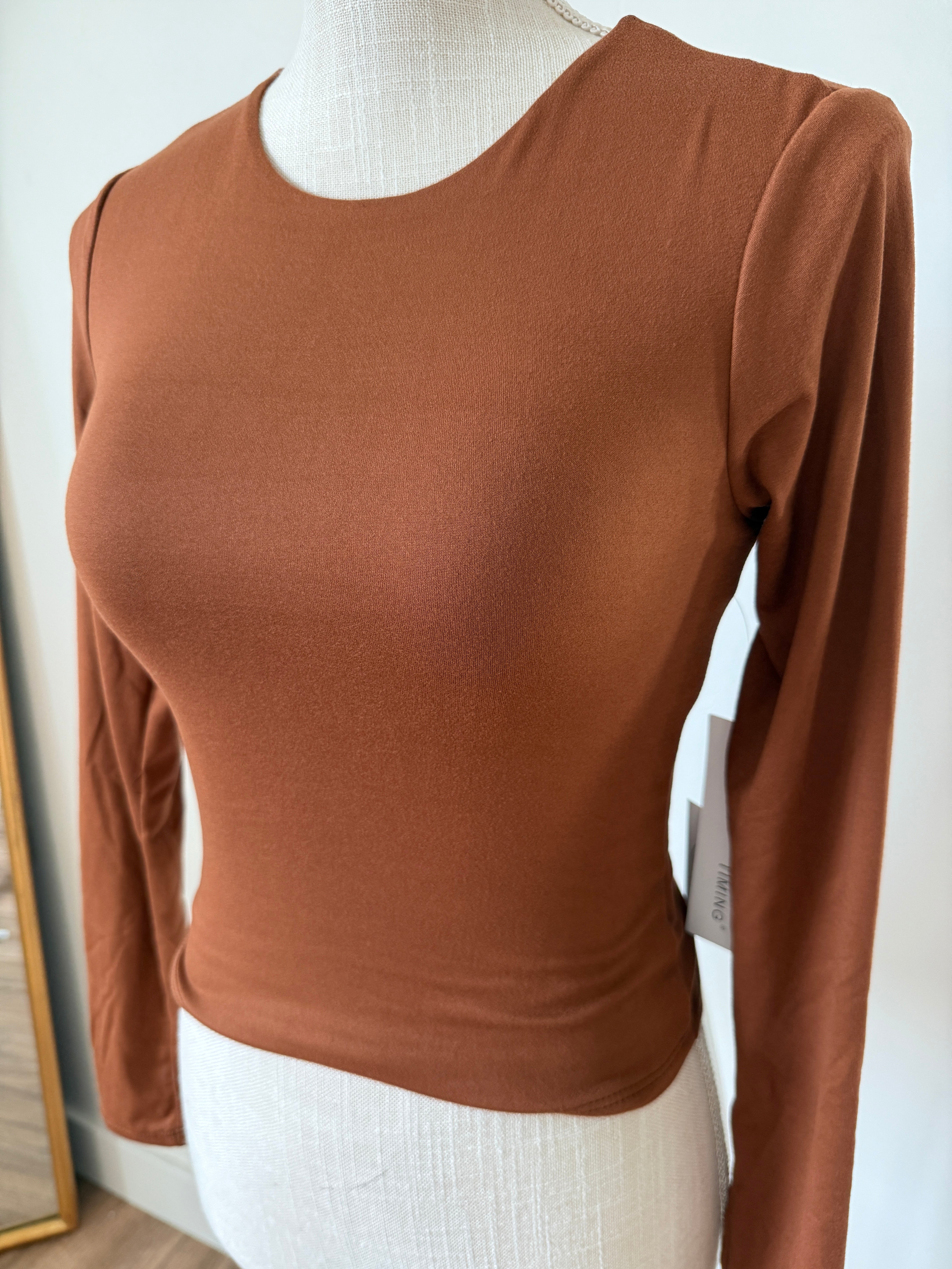 Kimmy Brushed Knit Top - Mocha