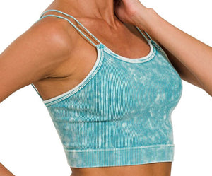 Dakota Ribbed Seamless Tank - Light Teal