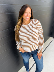 Tanya Textured Knit Top - Camel
