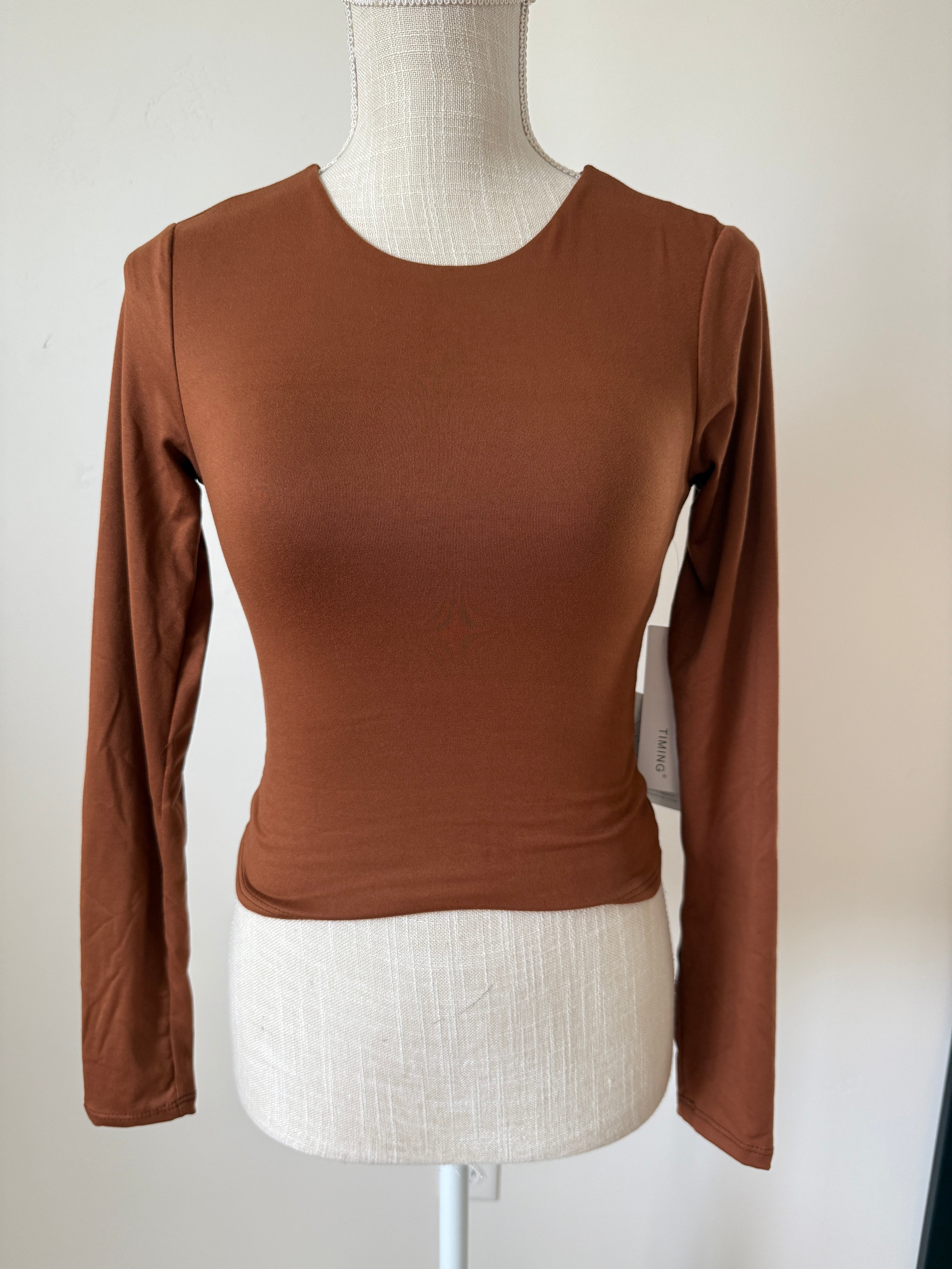 Kimmy Brushed Knit Top - Mocha