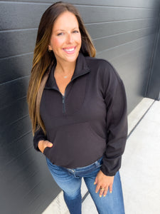Scuba Half Zip Pullover - Black