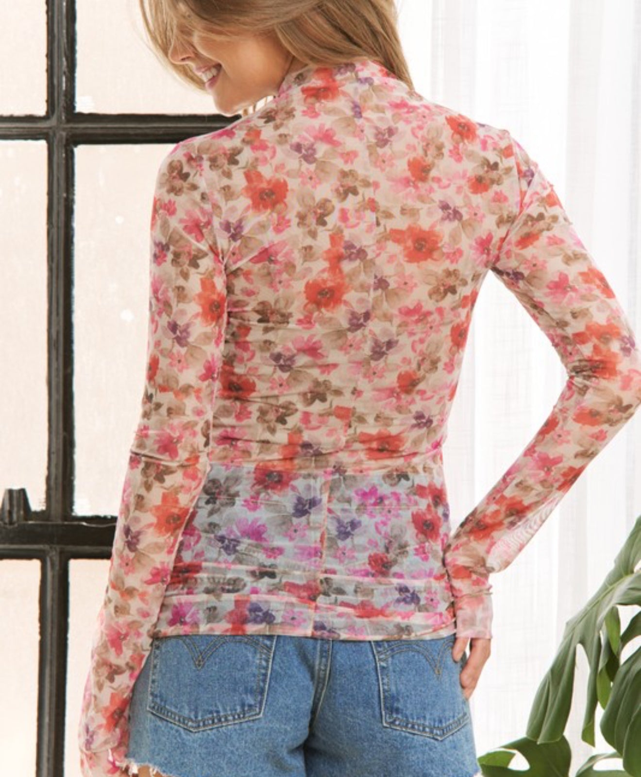 Kait Floral Mesh Top