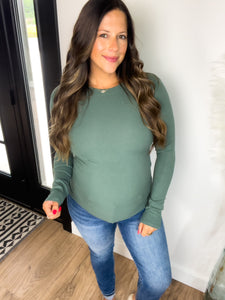 Blake Ribbed Top - Pine