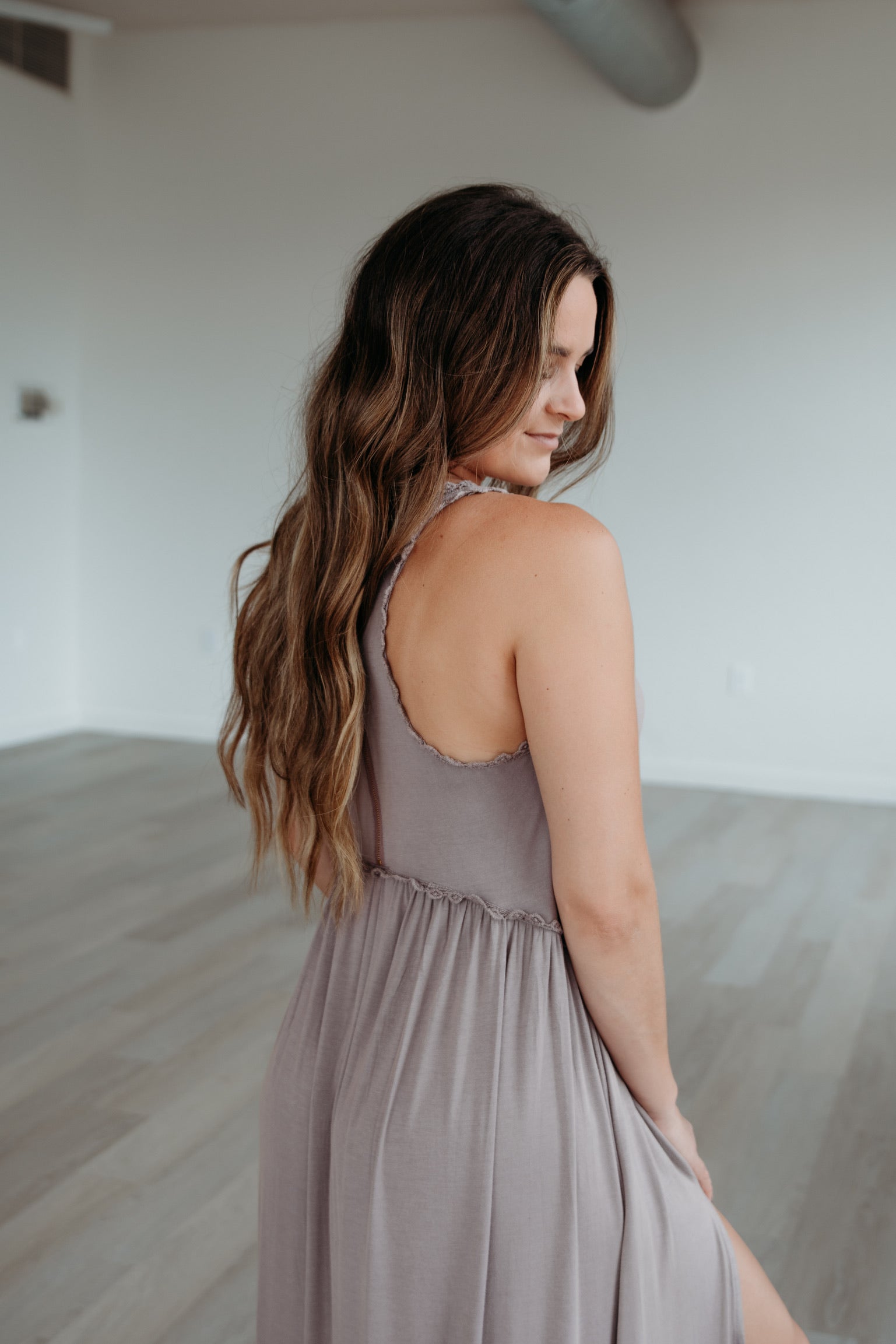 Audrey Maxi Dress - Taupe Gray