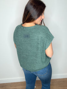 Sara Short Sleeved Sweater - Jade